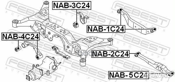 Сайлентблок тяги зад прав/лев nissan serena