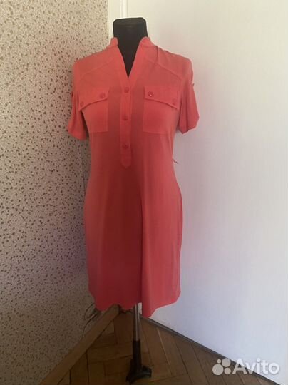Платье алое коралловое красное новое 46 р