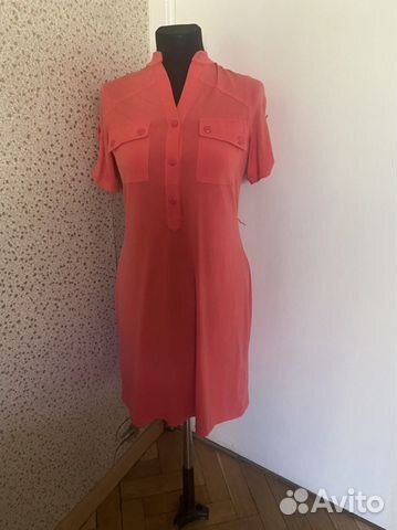 Платье алое коралловое красное новое 46 р