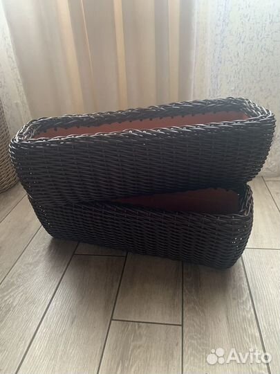 Ящики для цветов искуственный ротанг