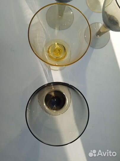 Фужеры винтажные цветное стекло