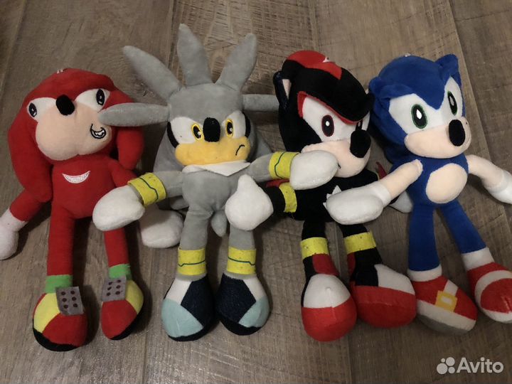 Соник, наклс, сильвер, шэдоу мягкие игрушки