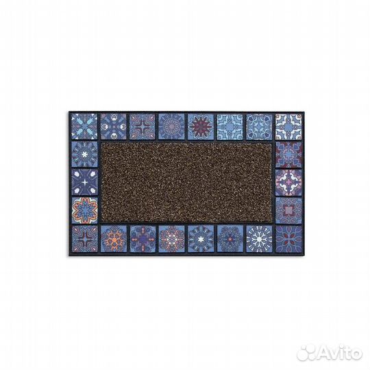Коврик придверный 76x45см Mosaic Quadro синий