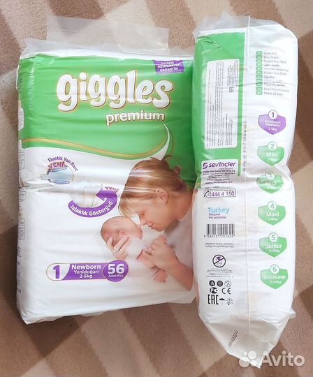 Подгузники размер 2 - 5 кг - newborn - 56 шт