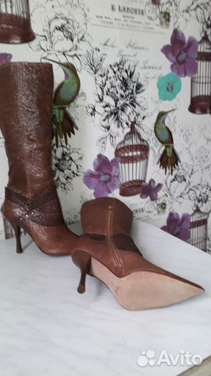 Сапоги женские демисезонные кожаные, 39