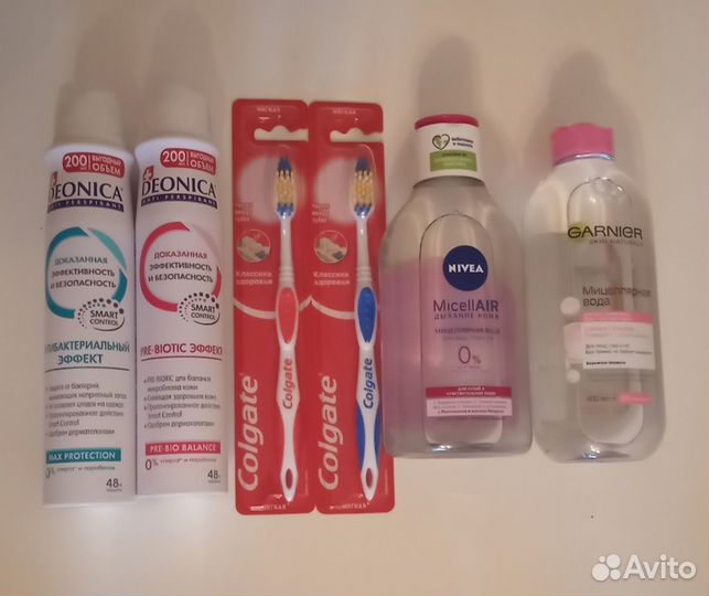 Мицеллярная вода и зубные щетки.Новые