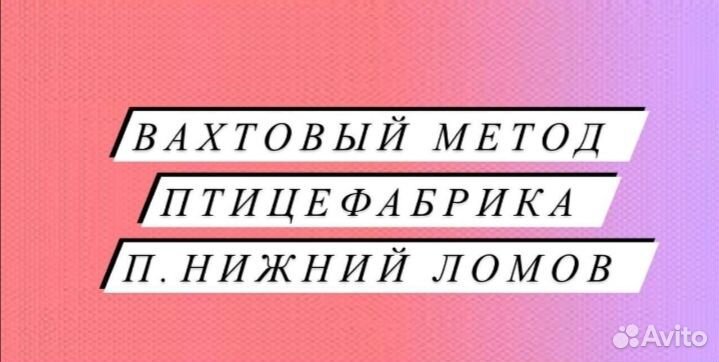 Стикеровщик вахтой на птицефабрику/30смен