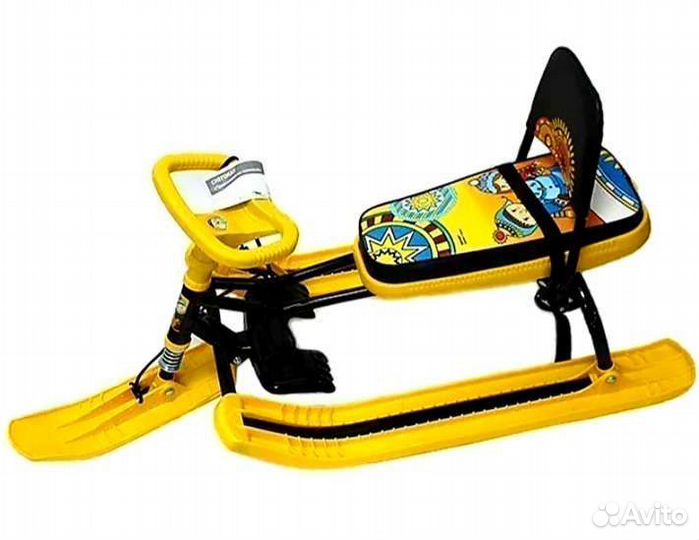Детский снегокат со спинкой