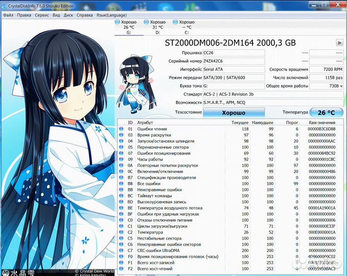 Исправный 2Tb Seagate Barracuda 3.5''