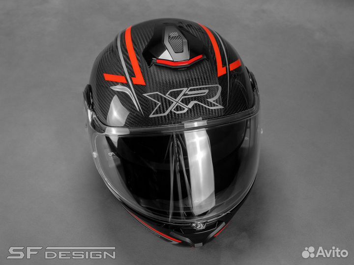 Шлем для BMW S1000XR Red Trend Silver Melody