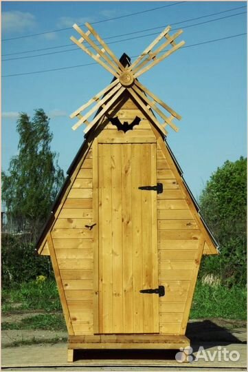 Дачный туалет деревянный прямоугольник счф 713