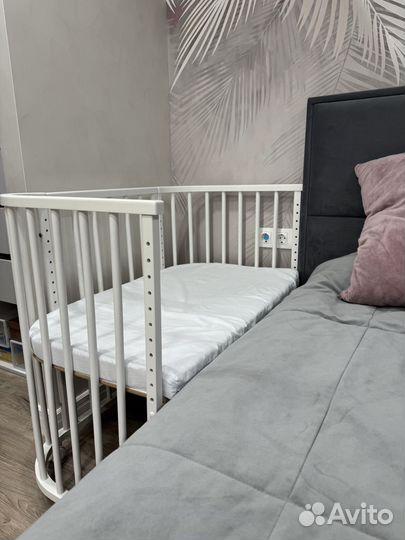 Кроватка приставная и стул детский Happy Baby