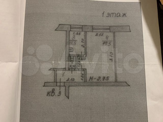 1-к. квартира, 28 м², 1/2 эт.