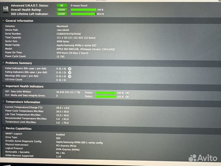 Macbook ssd 128gb