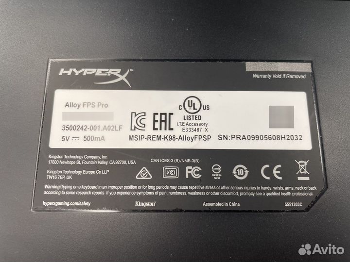Механическая клавиатура HyperX Alloy FPS PRO