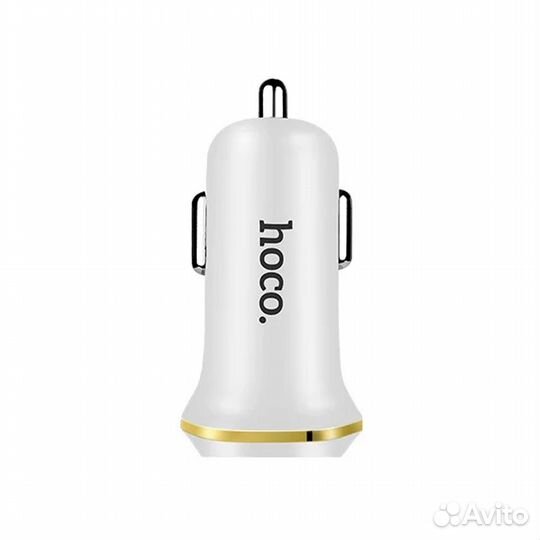 Зарядка в авто hoco с кабелем Micro USB белый