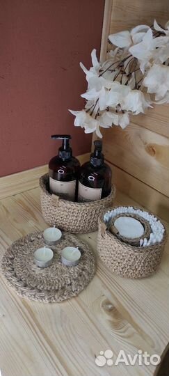 Корзинки из джута плетеные