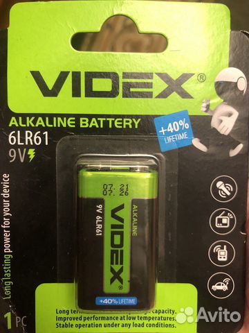 Аккумулятор / батарея videx 6LR61 9v