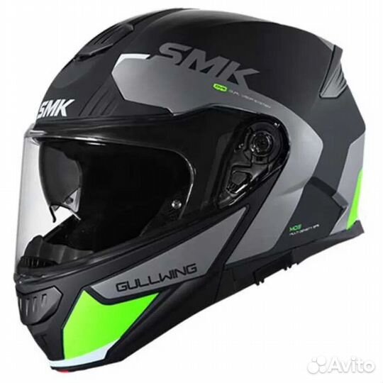 SMK Gullwing Kresto modular helmet Black / Grey