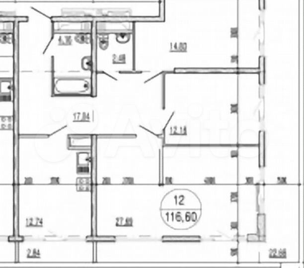 4-к. квартира, 116,6 м², 18/20 эт.