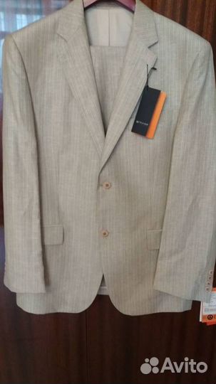 Новый мужской стильный костюм, лен, р-р 50