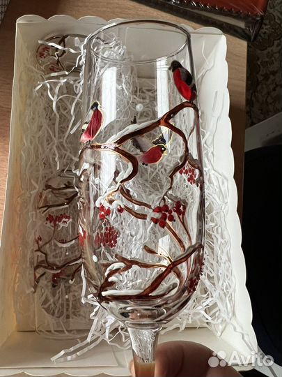 Бокалы для шампанского с росписью свадебные