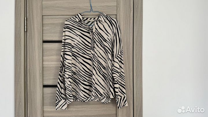 Блуза рубашка принт зебра
