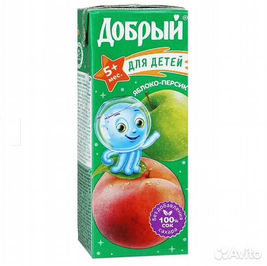 Сок Добрый Персик-Яблоко 200мл