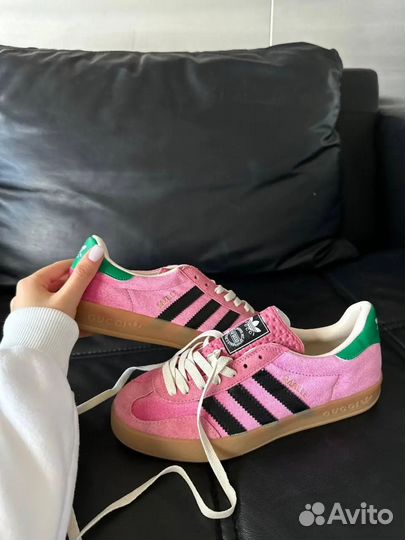 Кроссовки Adidas gazelle Gucci indoor pink