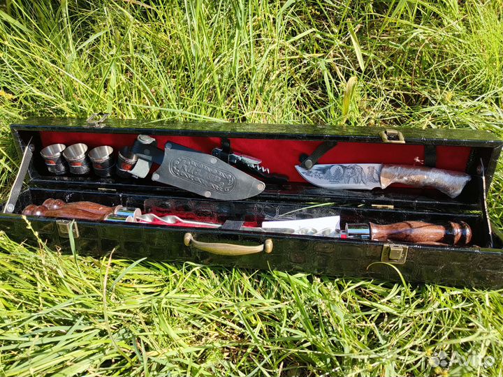 Шашлычный набор, кизлярский нож, рюмки