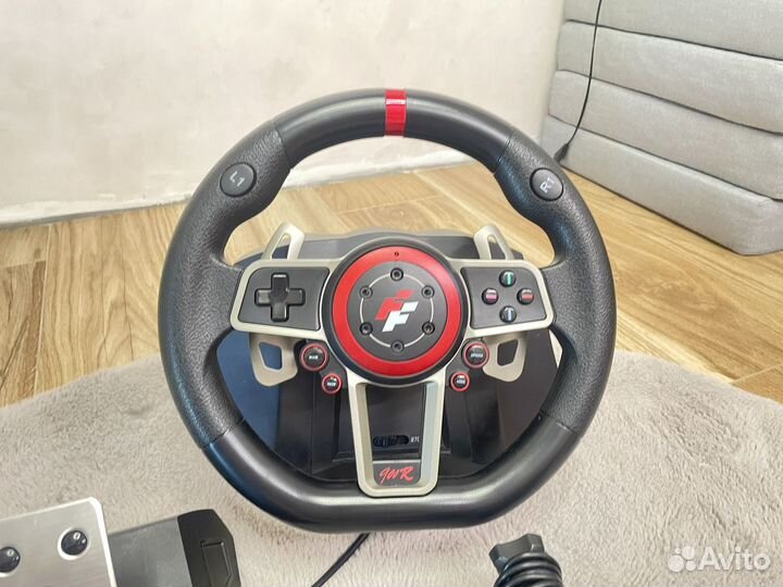 Игровой руль 900 градусов 3 педали и кпп