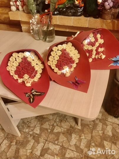 Шоколадные букеты-цветы,подарки.Ручная работа