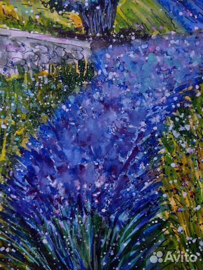 Акварельные картины. Прованс. Лаванда