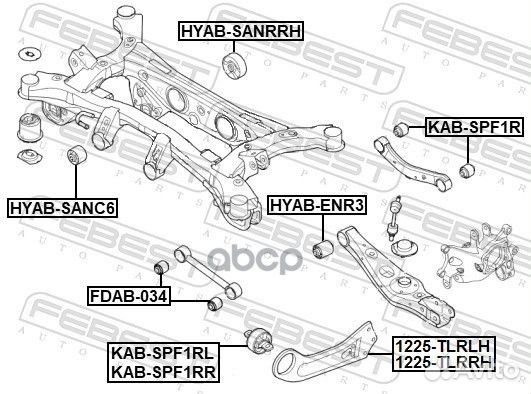 Сайлентблок рычага подвески зад прав hyundai