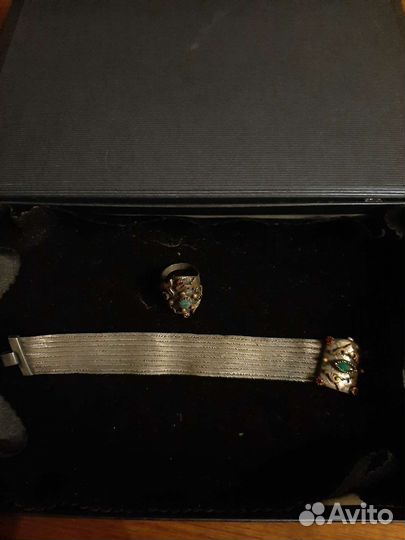 Комплект серебро с натур. камнями