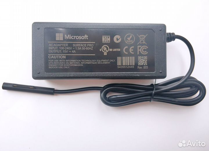 Блок питания Microsoft Surface Pro 3/4/5/6 15V 4A