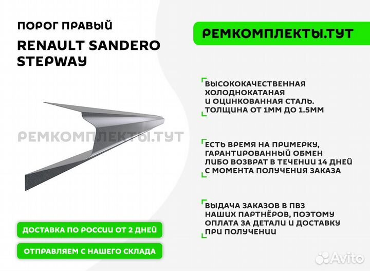 Порог Renault Sandero Stepway правый