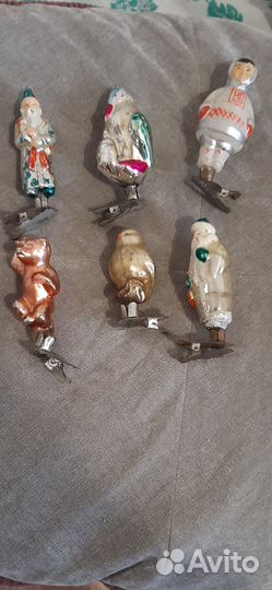 Елочные игрушки СССР на прищепке и петельке