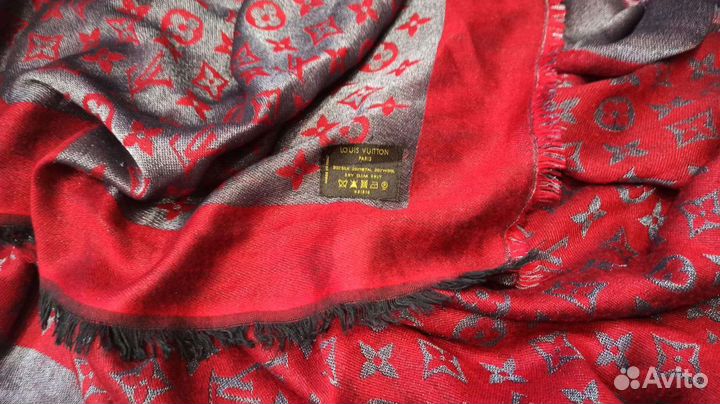 Платок теплый шаль 140cm louis vuitton италия