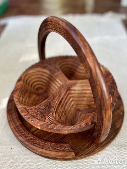 Ваза раскладная деревянная конфетница(фруктовница)