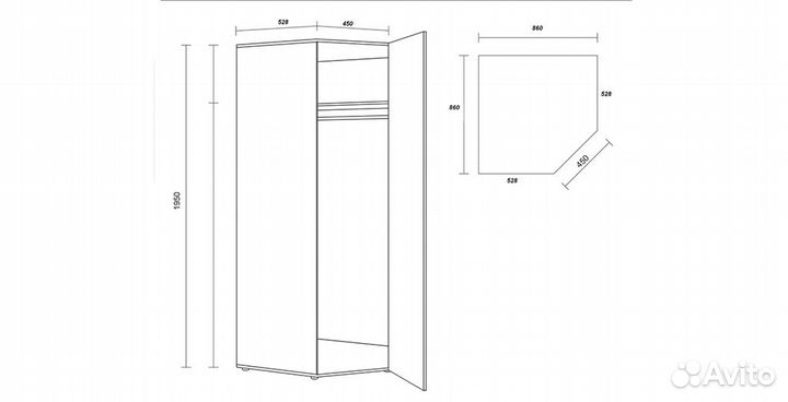 Шкаф угловой «Golden kids U»