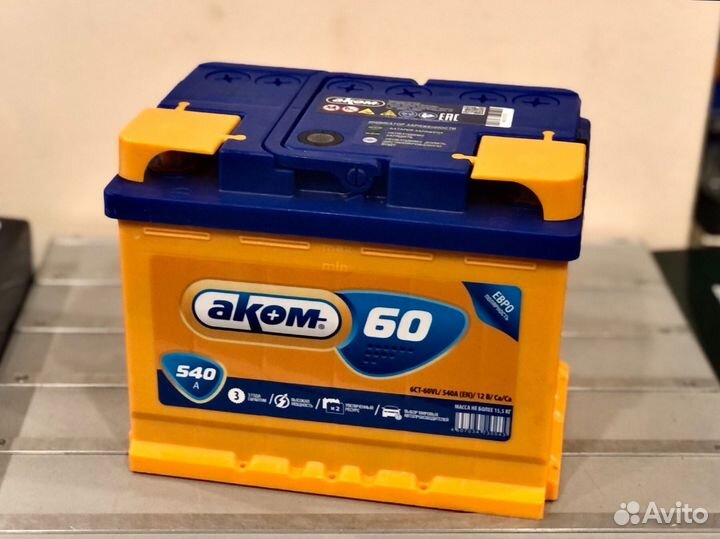 Аккумулятор аком 60 Ач (обр.пол.)
