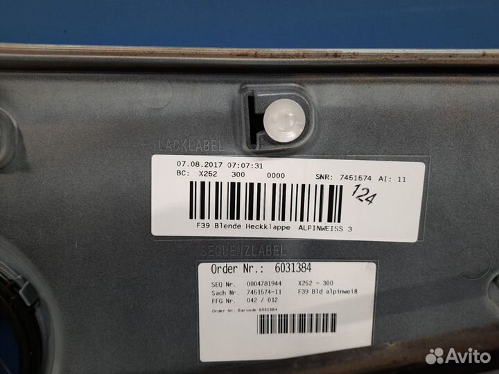 Накладка двери багажника BMW X2 F39 2017