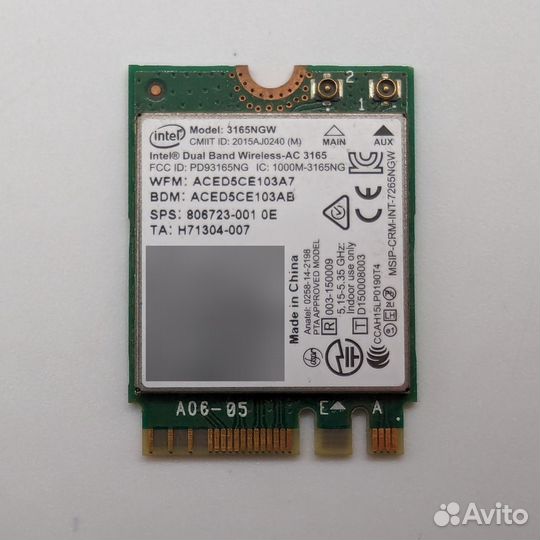 Wi-Fi + Bluetooth модуль 806723-001, 3165NGW, HP