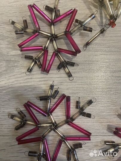 Елочные игрушки СССР стеклярус одим лотом