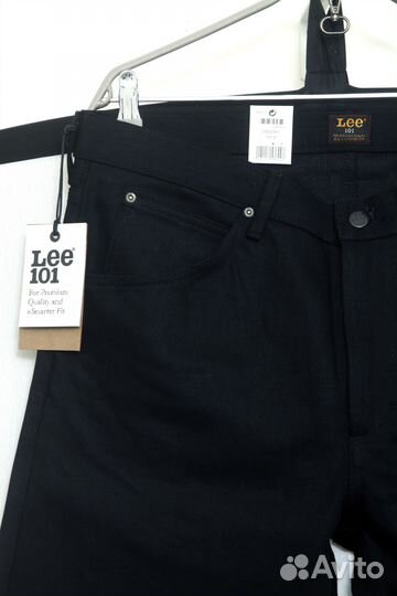 Lee 101Z Black Zip Fly Jeans Новые джинсы селвидж