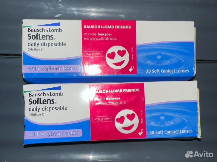 Контактные линзы SofLens Daily -4 и -2,75