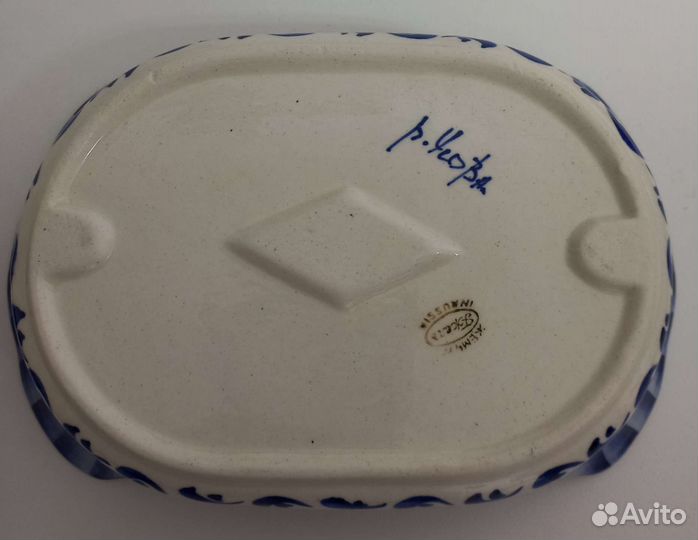 Масленка фарфор гжель