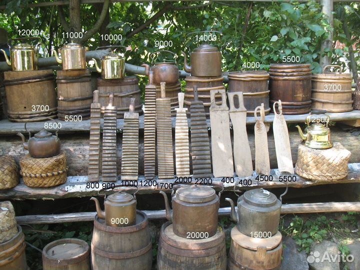 Рубель старинный утюг, трепало, доска для стирки