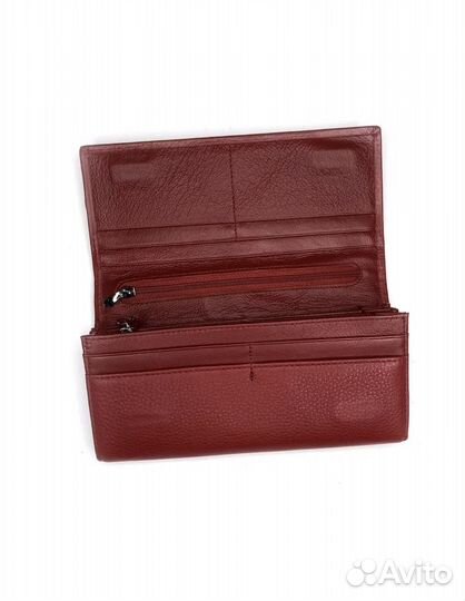 Кошелёк женский, натуральная кожа, бордовый